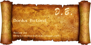 Donka Botond névjegykártya